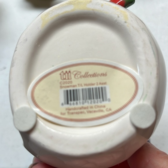 Ceramic Snowman Votive - Picture 3 of 6